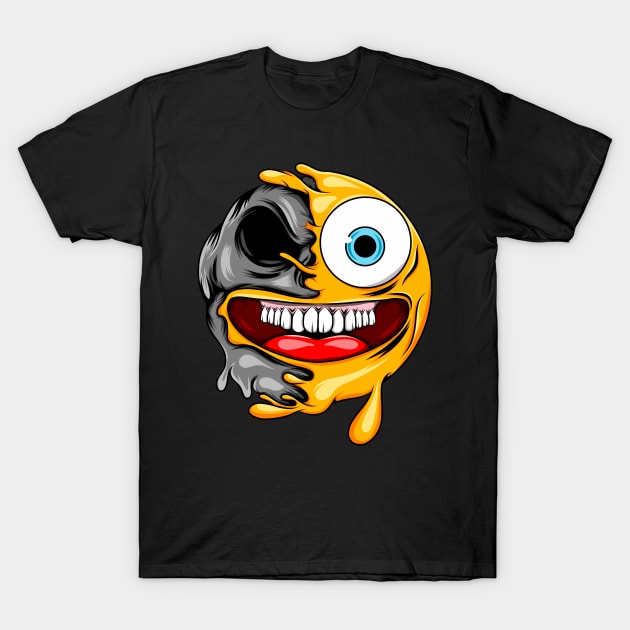 Grinning Zombie Emoji T-Shirt by D3monic